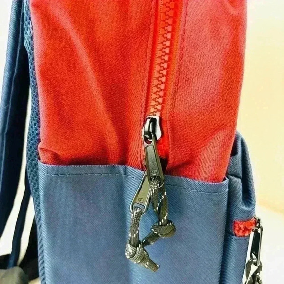NWT Champion Manuscript Red & Navy Grid Laptop Large Unisex Backpack - Picture 6 of 12